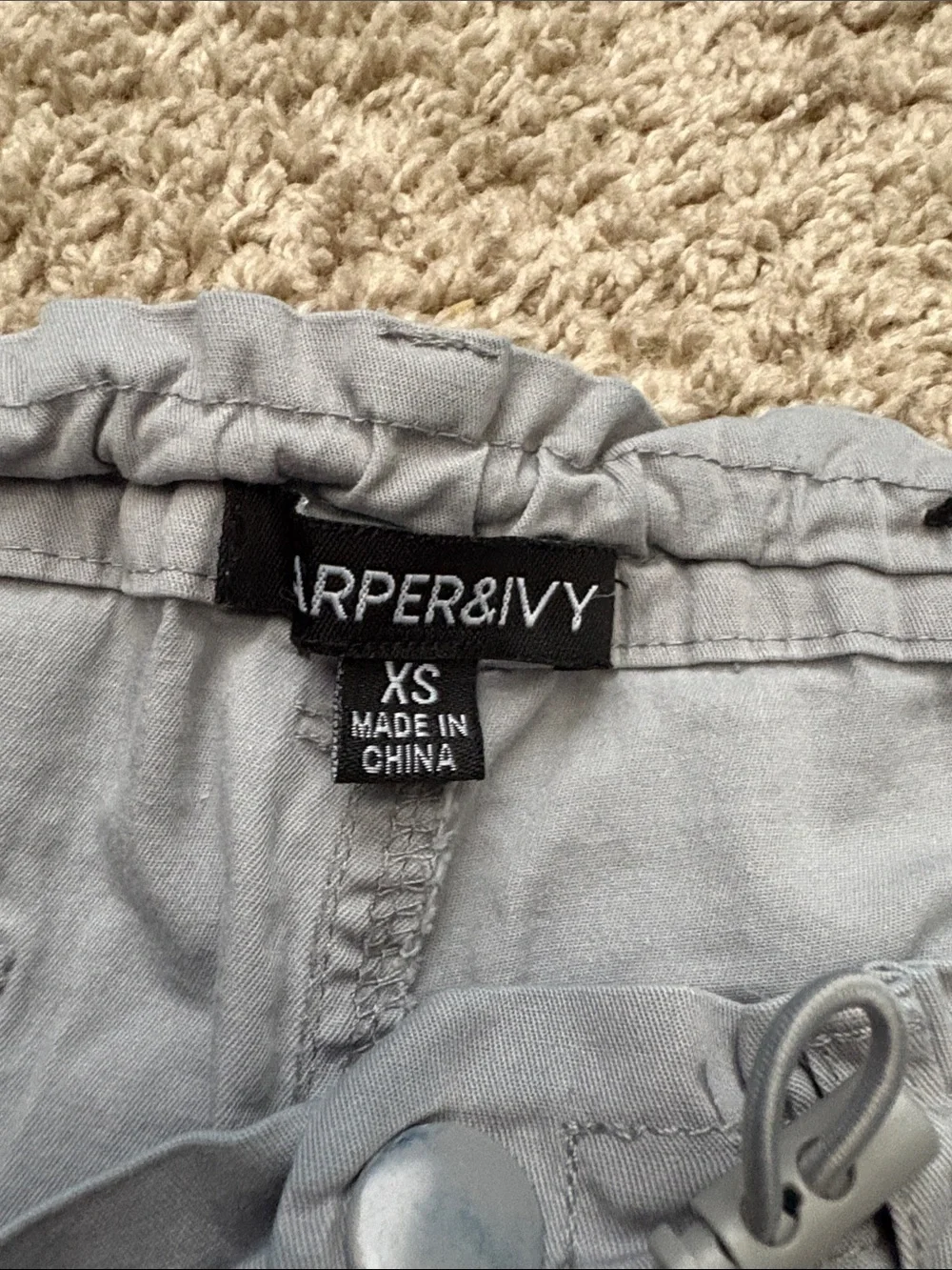 Harper Light Gray Cargo Shorts with Flap Pockets